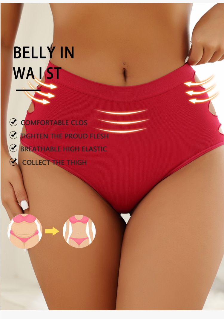High Waist Sexy Women Lingerie Solid Color Seamless Underpants Comfort Underwear Women Soft Hollow Out Briefs S-XL Thong
