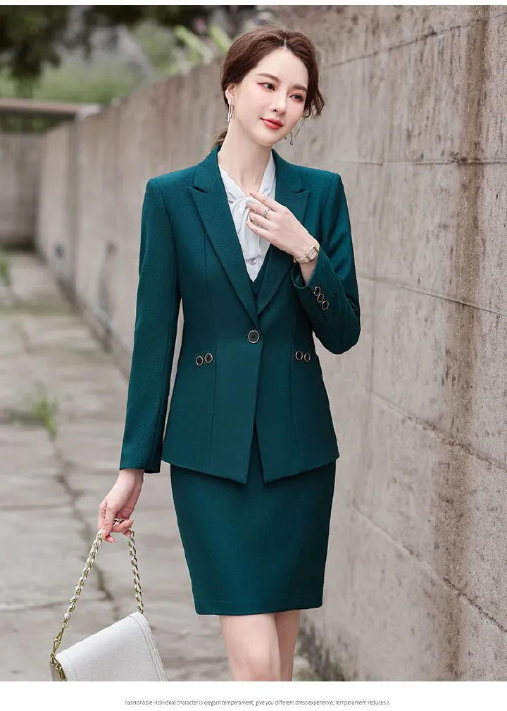 European and American popular commuter women's suit jacket, professional pants dress two-piece set