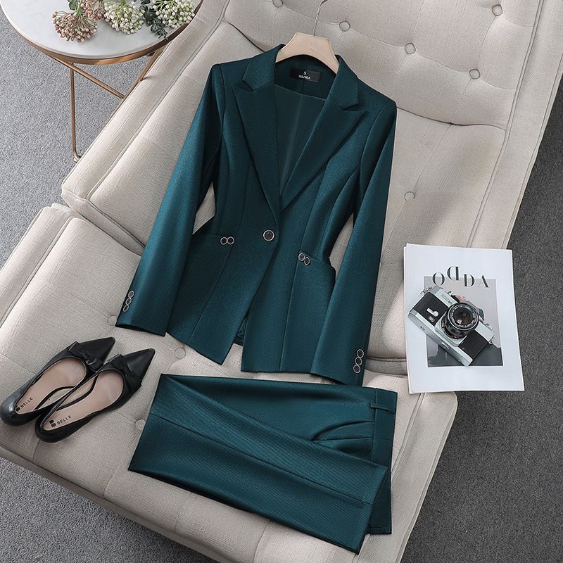European and American popular commuter women's suit jacket, professional pants dress two-piece set