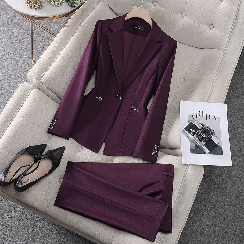 European and American popular commuter women's suit jacket, professional pants dress two-piece set