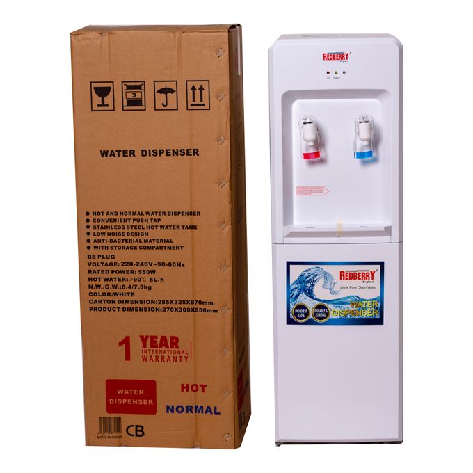 Redberry Water Dispenser RWD 205 Hot And Normal Free Standing Redberry water dispenser White