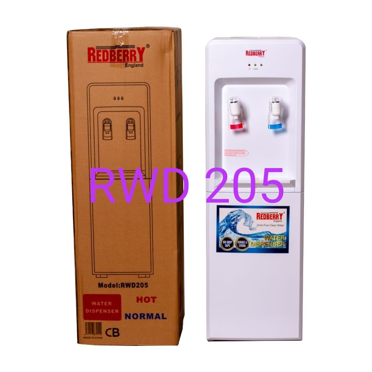 Redberry Water Dispenser RWD 205 Hot And Normal Free Standing Redberry water dispenser White