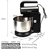 3.5L Sokany stand mixer 500W Kneading machine 4-Quart Tilt-Head Stand Food Mixer, dough mixer Kitchen Electric Grinder Mixer with Dough Hook, Wire Whip & Beater (29*20*34CM) Silver-Black 2.3KG