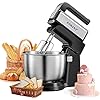 3.5L Sokany stand mixer 500W Kneading machine 4-Quart Tilt-Head Stand Food Mixer, dough mixer Kitchen Electric Grinder Mixer with Dough Hook, Wire Whip & Beater (29*20*34CM) Silver-Black 2.3KG