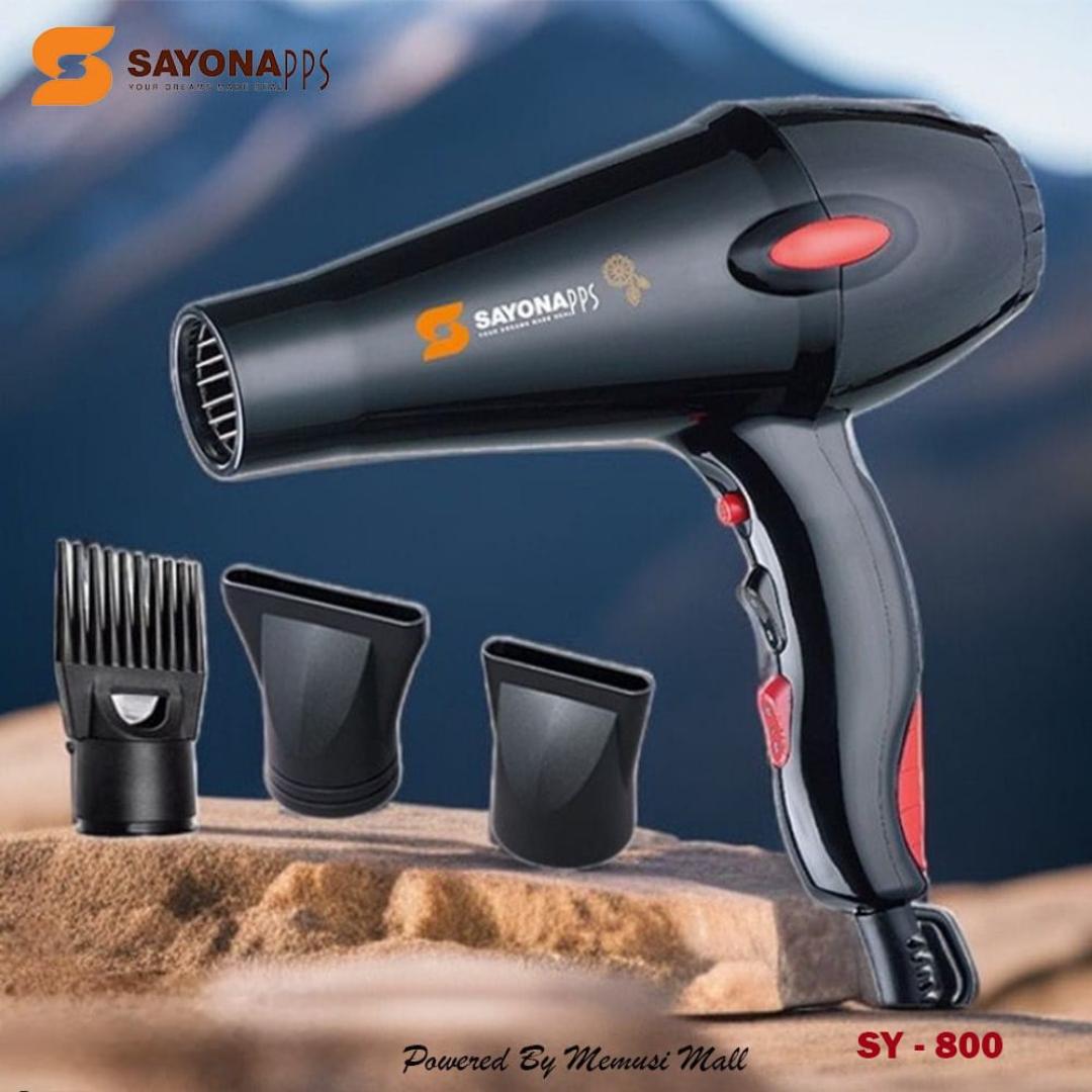 Sayona SY-800 Commercial Hair Blow Dryer 2 Speeds and 3 Heat Settings, Soft Grip Handle, 2000W