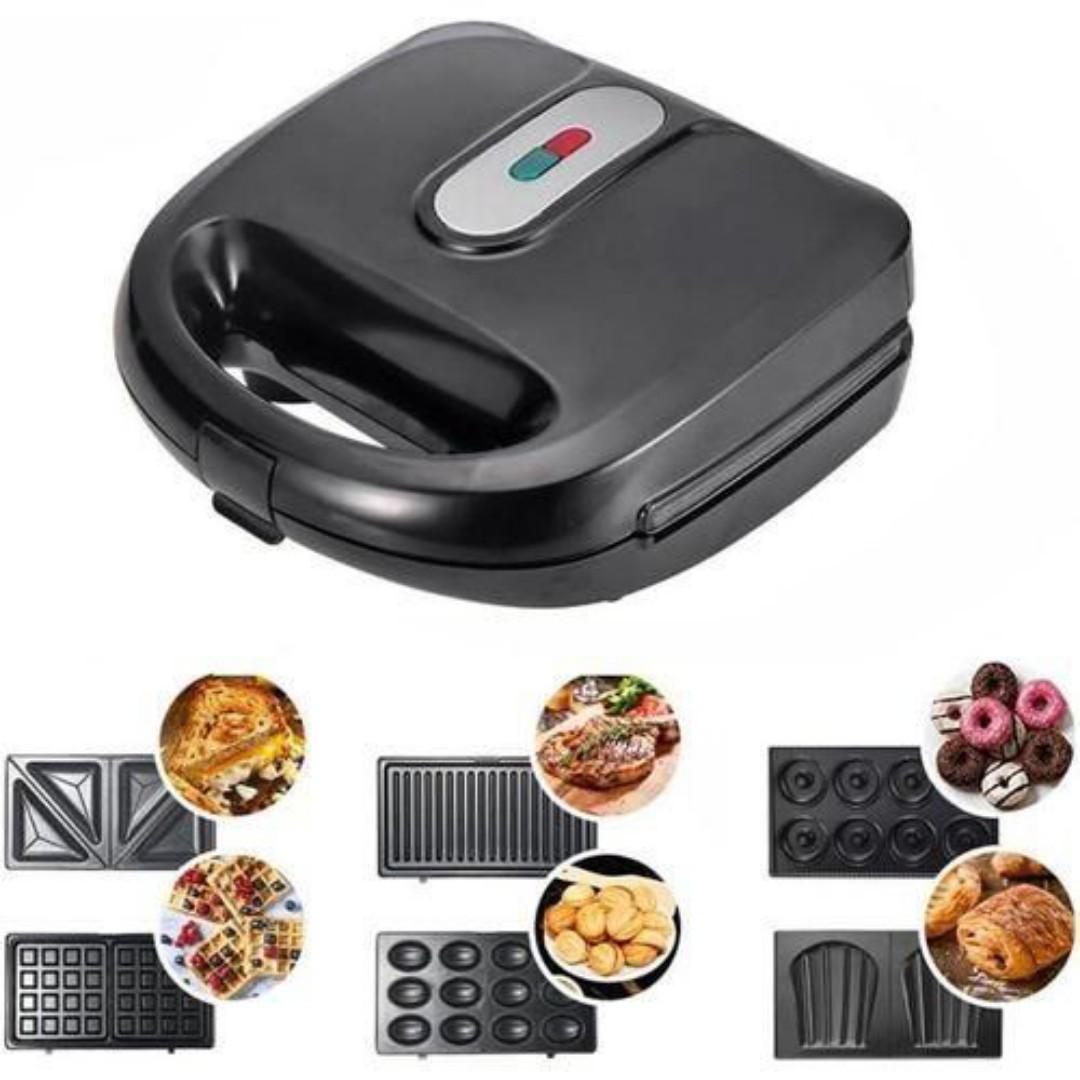 Sokany 6 in 1 Sandwich Maker SK-908 DIY Breakfast Sandwich Maker grill, donuts, waffles 750W with Removable Plates Non-Stick