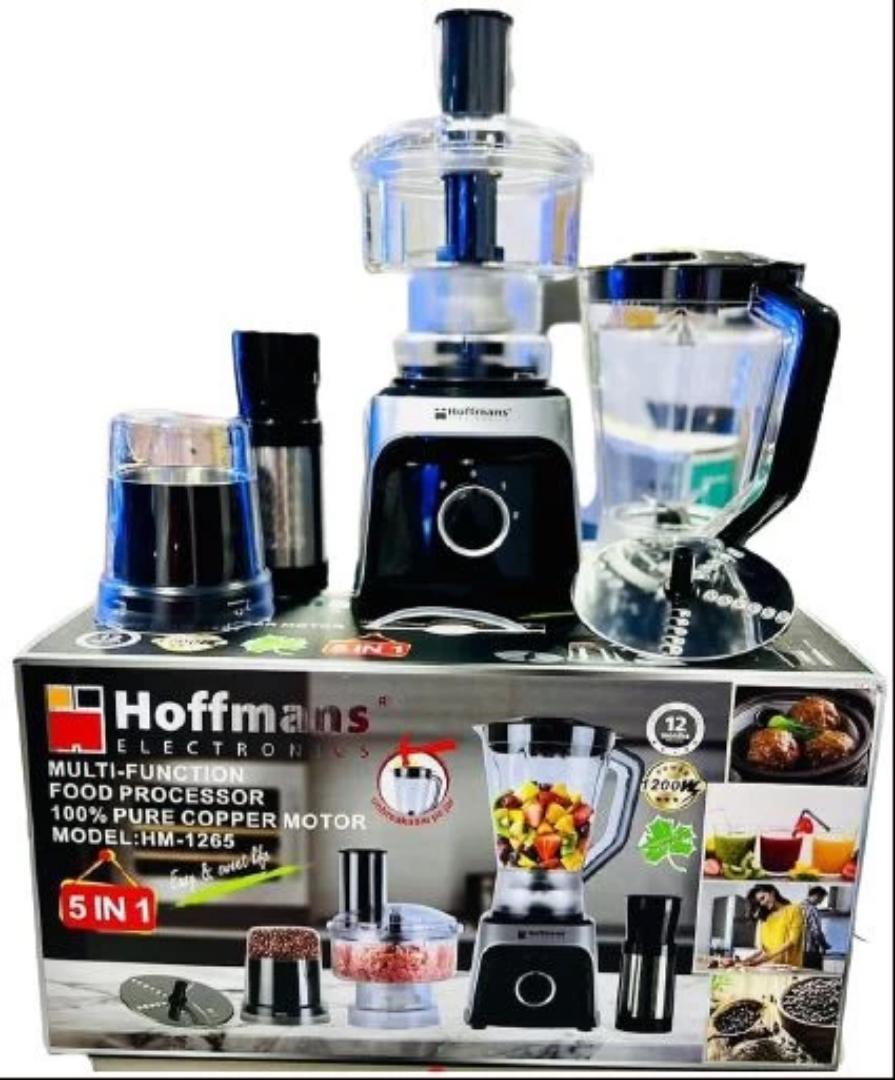 Hoffmans 5 in 1 Multifunction Blender and Food Processor HM-1265 with 100% Pure Copper Motor 1200W