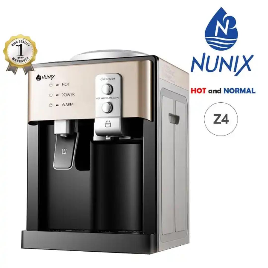 Nunix Classic Z4 Table Top Hot And Normal Water Dispenser  Hot Tank Capacity 0.7L Cold Tank Capacity 0.6L Easy To Use Press Taps Hot or normal water. Z4 nunix water dispenser