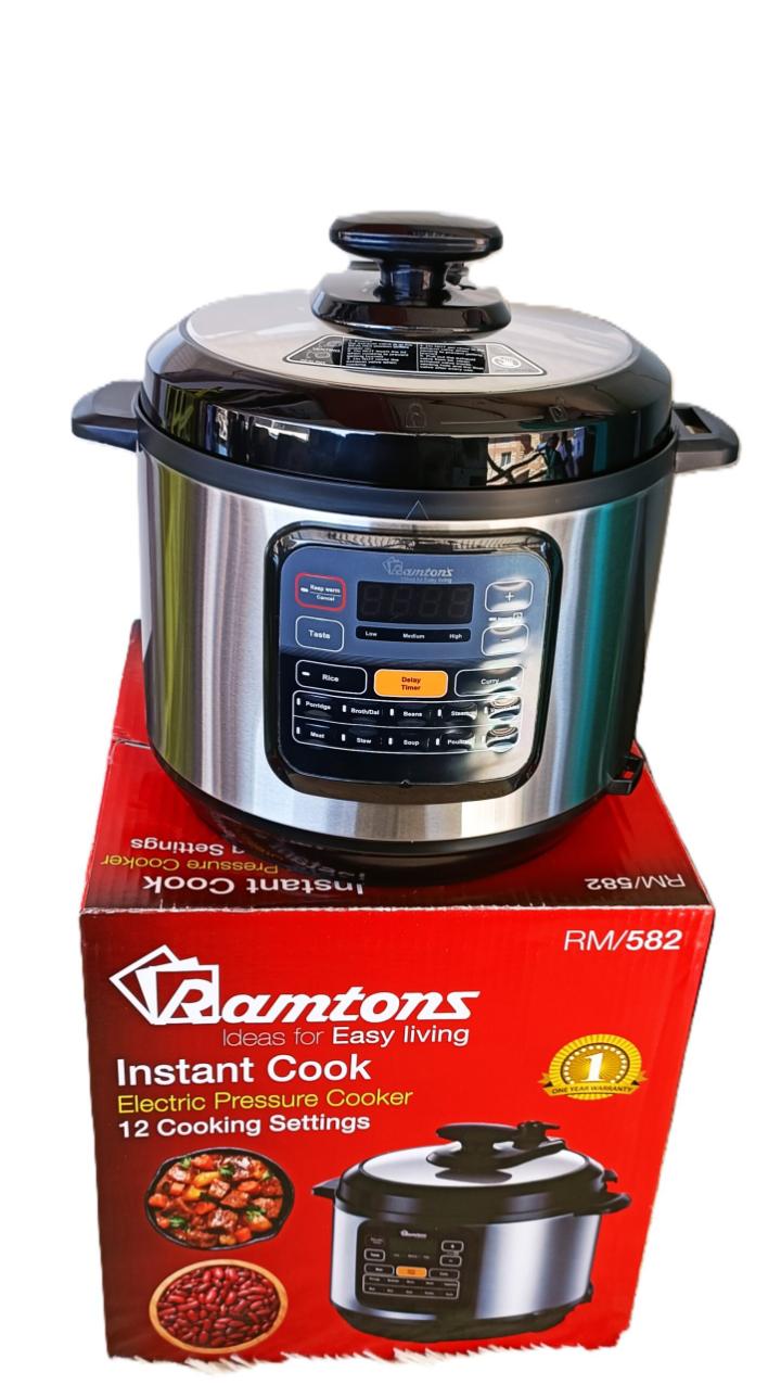 Ramtons 6L electric pressure cooker with 12 cooking settings  RM-582 instant cook ramtons pressure cooker 800W
