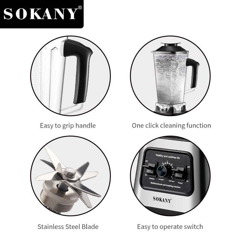 2.5L Sokany blender with Aluminium Body , unbreakable jar and 6000W Powerful motor for commercial and household use . SK-999 Sokany 2 in 1 Commercial blender