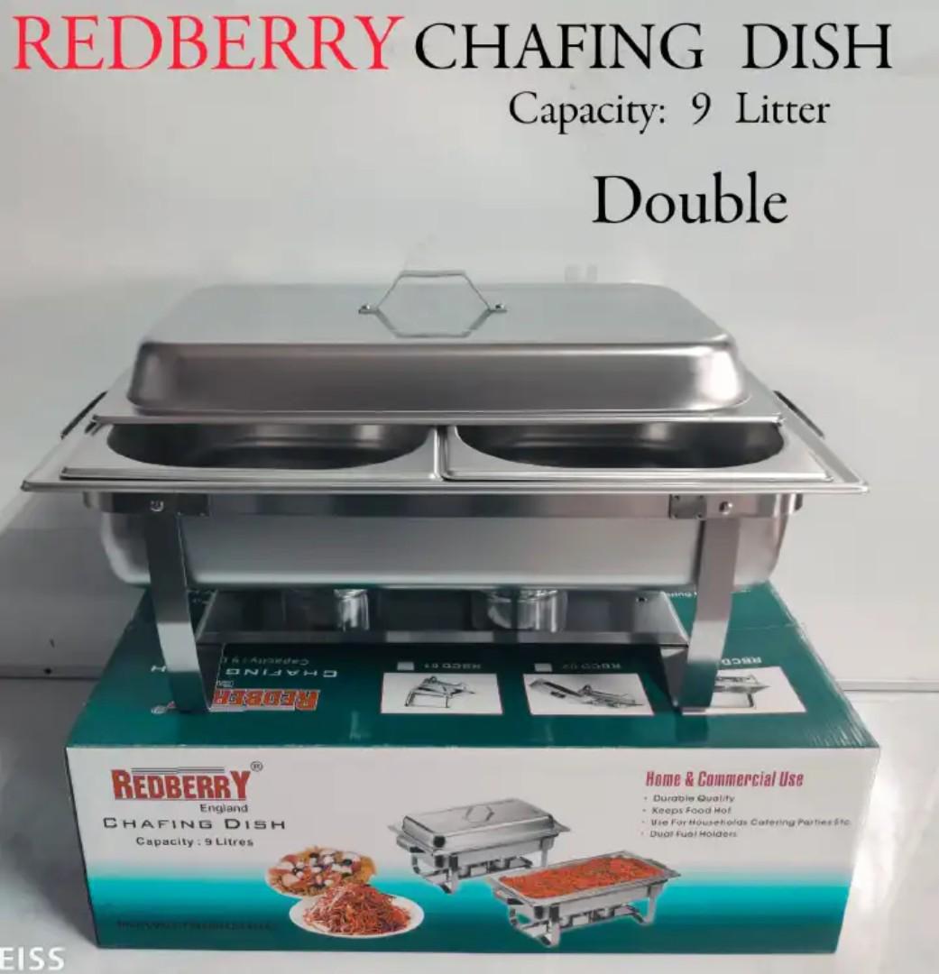 Redberry Chaffing dish 9L Stainless steel Heavy duty Redberry chafing dish for food storage and serving services to keep hot or warm for a longer period of time, single, double or triple partitioned