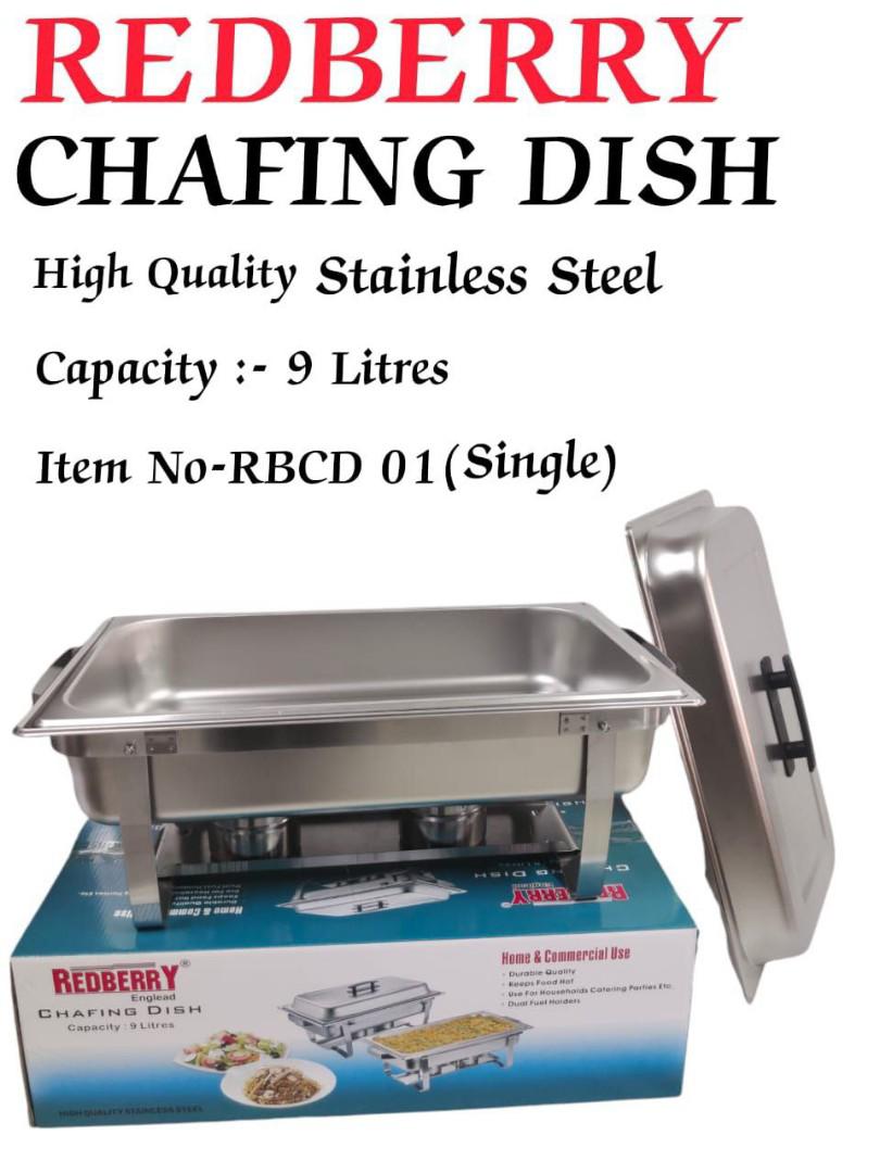 Redberry Chaffing dish 9L Stainless steel Heavy duty Redberry chafing dish for food storage and serving services to keep hot or warm for a longer period of time, single, double or triple partitioned
