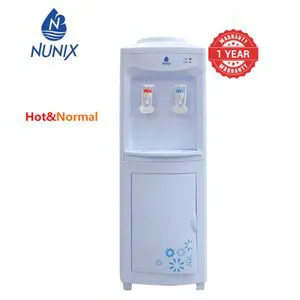 Nunix R5 hot and normal Water dispenser with cabinet storage for drinking cups R5 White Hot & Normal free standing Water Dispenser white