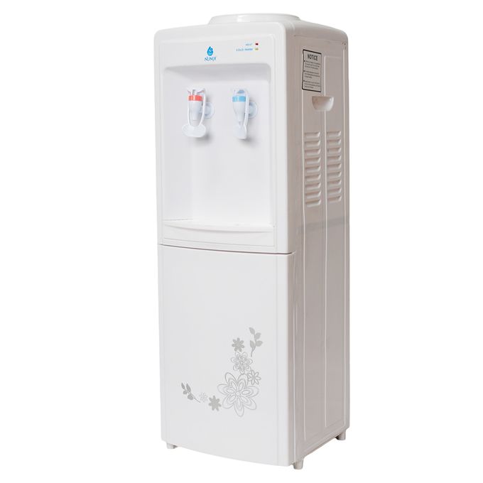 Nunix R5 hot and normal Water dispenser with cabinet storage for drinking cups R5 White Hot & Normal free standing Water Dispenser white