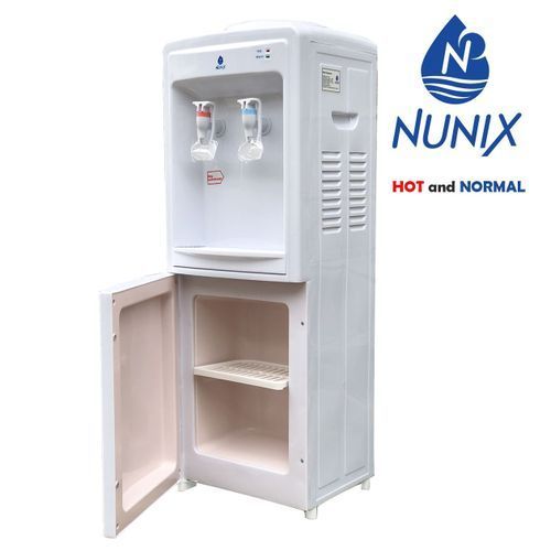 Nunix R5 hot and normal Water dispenser with cabinet storage for drinking cups R5 White Hot & Normal free standing Water Dispenser white