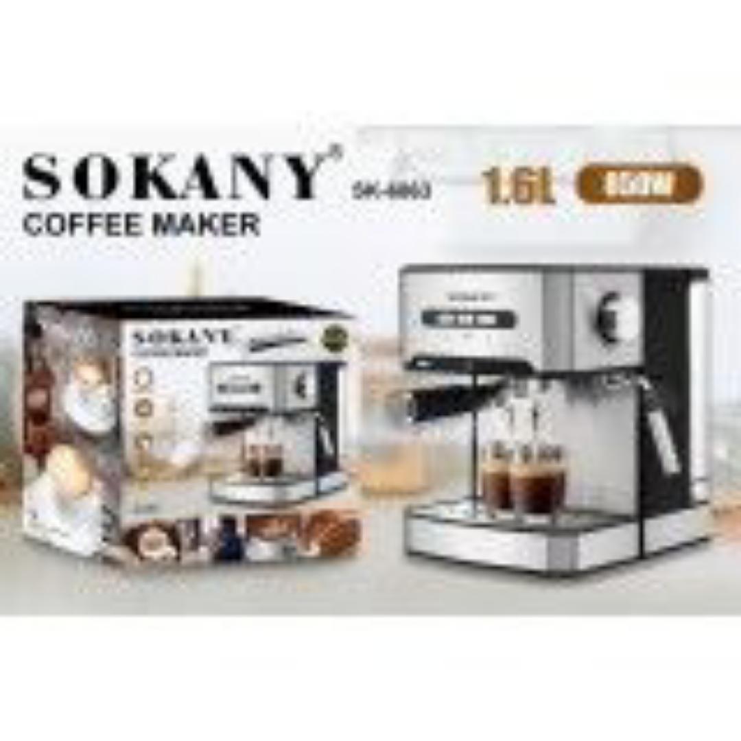 Sokany SK-6863 Espresso Coffee Maker Machine 850W Stainless Steel 1.6L capacity