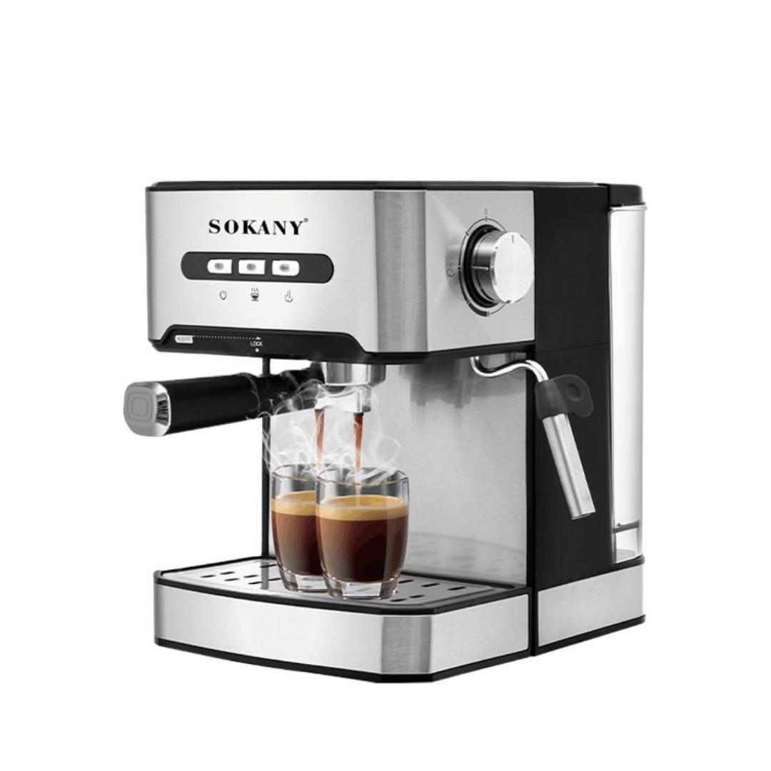 Sokany SK-6863 Espresso Coffee Maker Machine 850W Stainless Steel 1.6L capacity