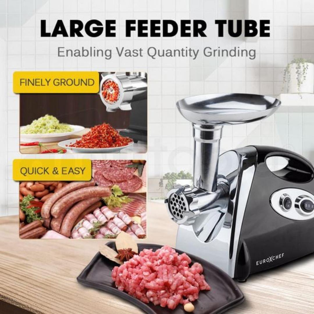 Premier PM-114MG Electric meat grinder and mincer sausage maker with Stainless steel blades and safety lock protection 1200W powerful motor