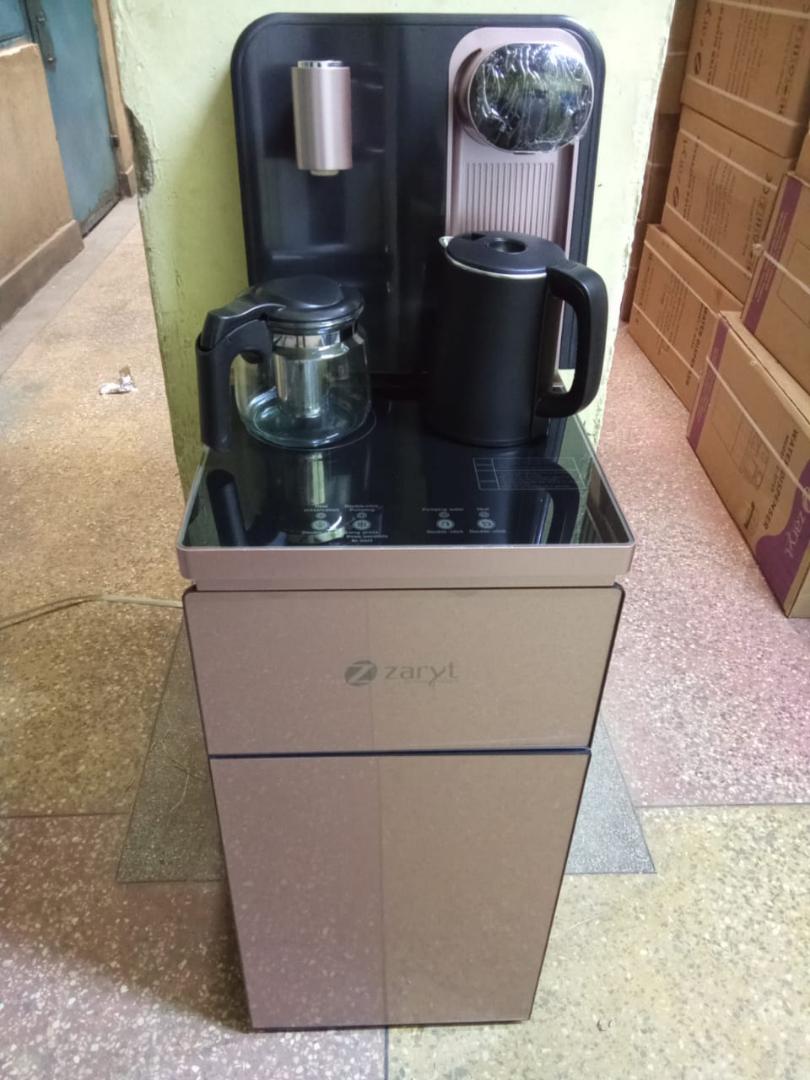 Zaryt bottom load hot and cold water dispenser with two Automatic filling kettles touch and remote control . Zaryt coffee maker bottom load water dispenser