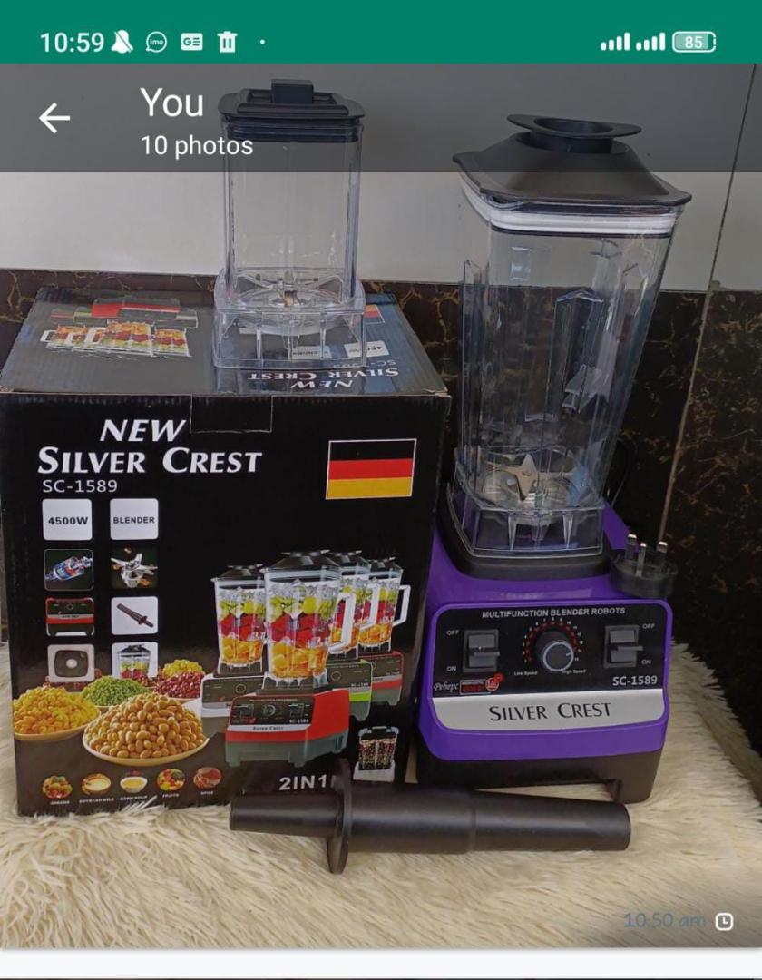 Silvercrest SC-1589 blender 2 in 1 heavy duty blender with grinder  4500W Silvercrest blender with grinder and  2L unbreakable jar