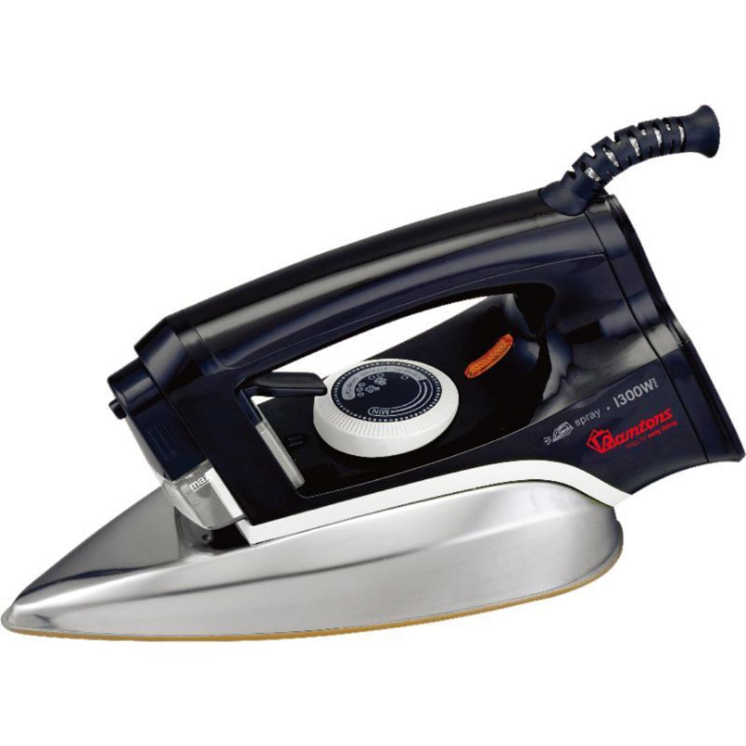 RM-571 Ramtons dry Iron with spray function and non stick sole plate. 1300W Ramtons dry iron box black color