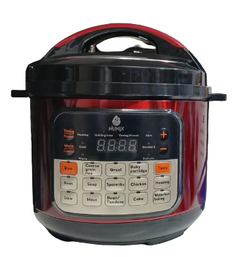 Nunix PC-02 Electric Pressure Cooker 5 Litres with 9 feature safety procedures and and 15 pre programmed cooking menus 800W