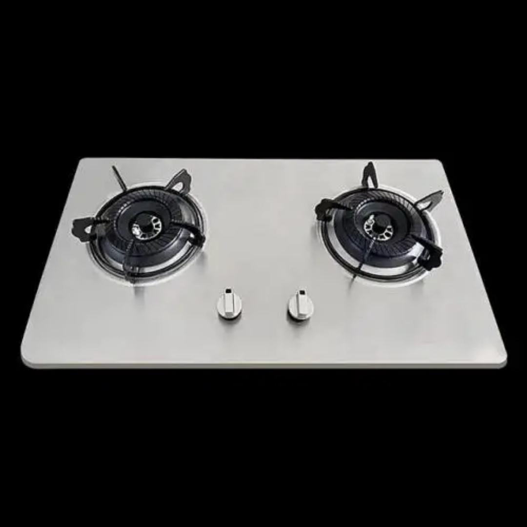 Amaze Stainless steel 2 burner gas hob cooktop with outo ignition. Strong and reliable 2 burner gas cooker stove hob