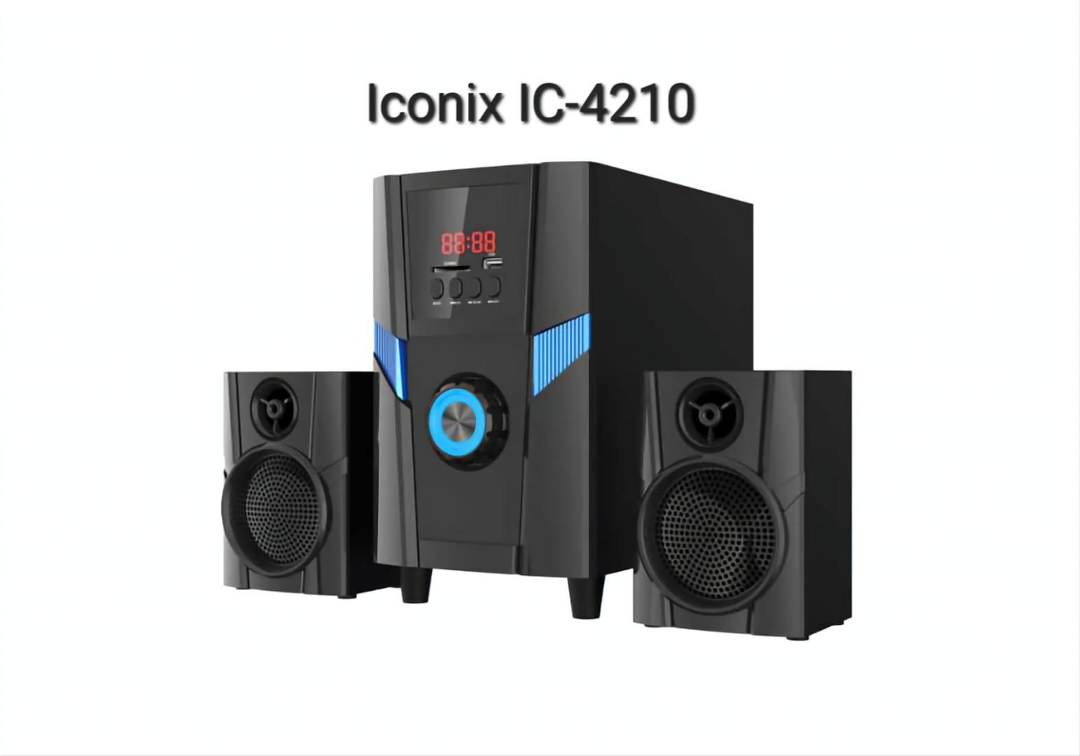 Iconix IC-4210 Subwoofer speaker system 2.1CH Iconix Subwoofer hometheatre system with 3000W PMPO supports Bluetooth, Auxiliary, USB and FM with remote control