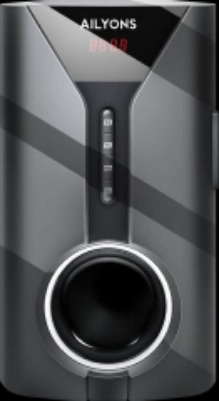 Ailyons Subwoofer SB-502K 2.1CH with AC/DC dual power supply 10000W PMPO and 30W+15Wx2 power output. Supports FM, SD card Bluetooth wireless connection and Remote control