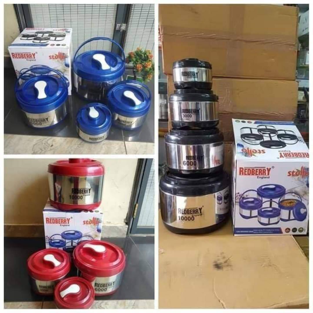 redberry stello hotpots 4pcs stainless steel insulated Redberry Stello Hotpots with lids capacity 800ml, 2000ml, 4000ml and 8000ml redberry stello stainless steel insulated hot pot set of 4pcs