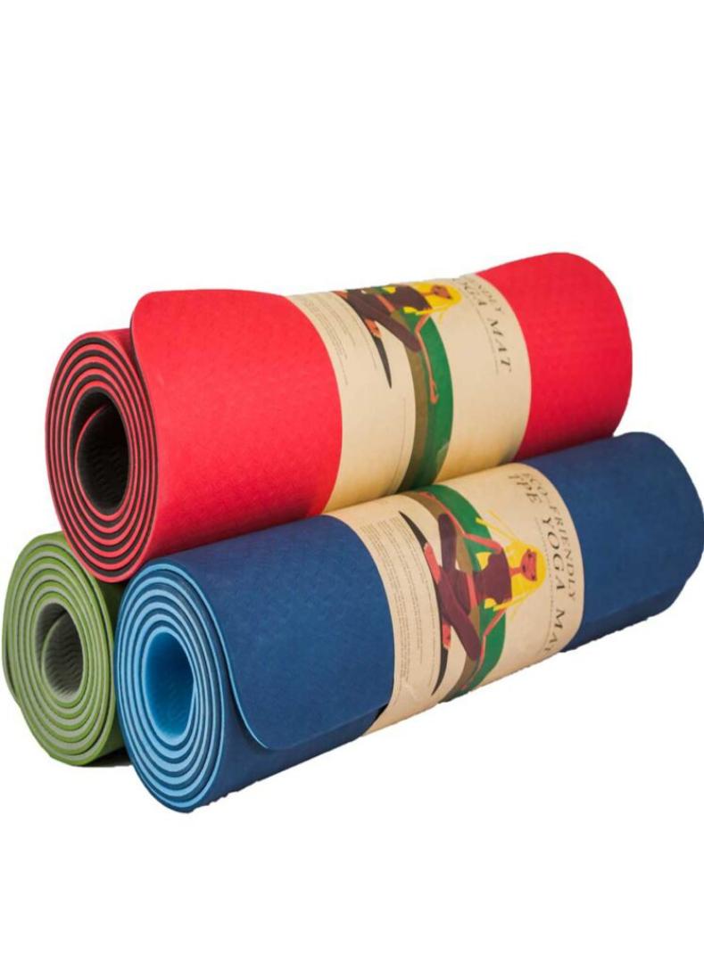 10mm thick double sided yoga mat non slip carpet pads yoga exercise mats with high quality and elastic standard 1830mmx 61mm random colors available