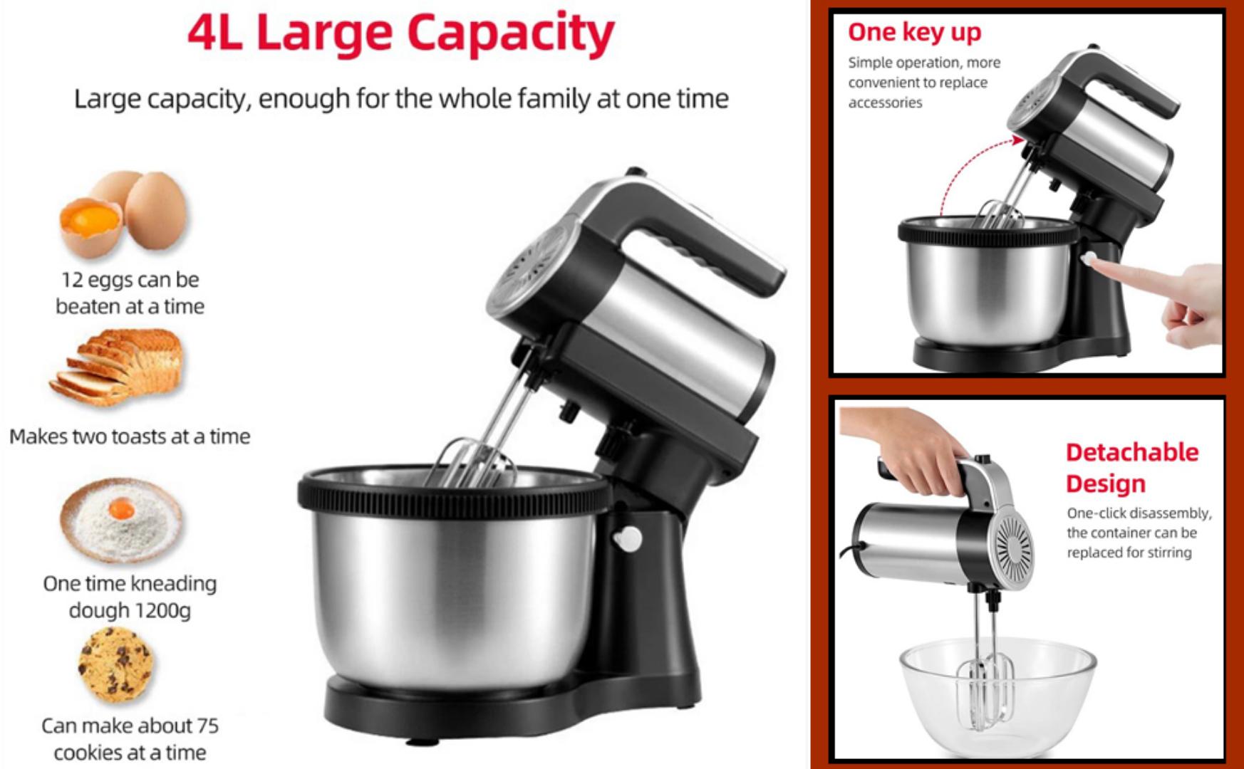 SG-960A Signature stand mixer with 4L stainless steel bowl 400W Signature Electric stand mixer egg beater with detachable 4L bowl for dough mixing