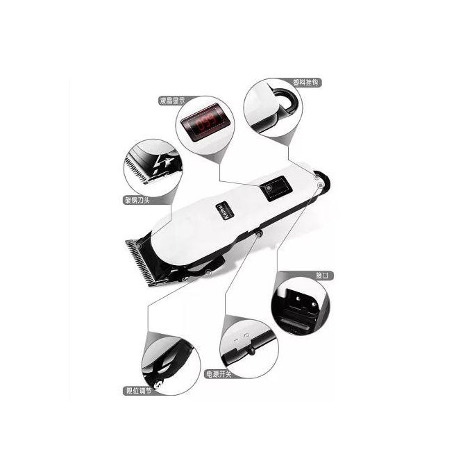 Kemei rechargeable cordless shaver with led display and 4hrs continous shaving time battery power . Kemei cordless hair clipper shaving machine