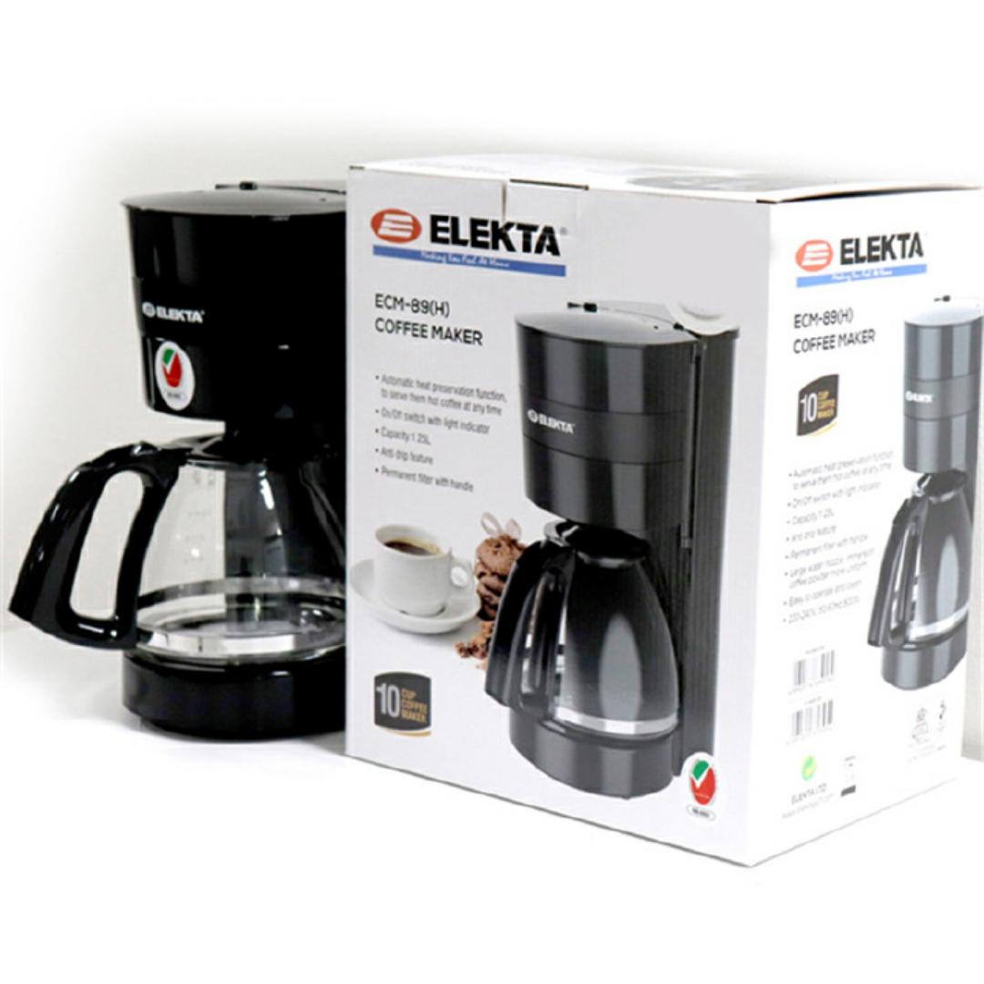 1.25L Elekta Coffee Maker with Automatic heat preservation function. EMC-88H Elekta coffee maker with 10 cups capacity 800W