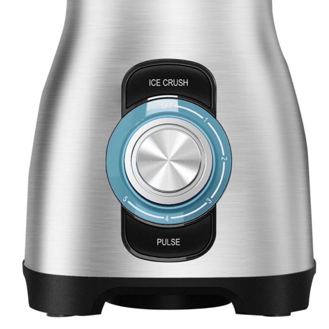 RM-608 Ramtons blender with stainless steel body and  stainless steel 1.75L Jar. 800W Ramtons stainless steel blender with 5 Speeds settings and ice crush and pulse functions and LED display knob