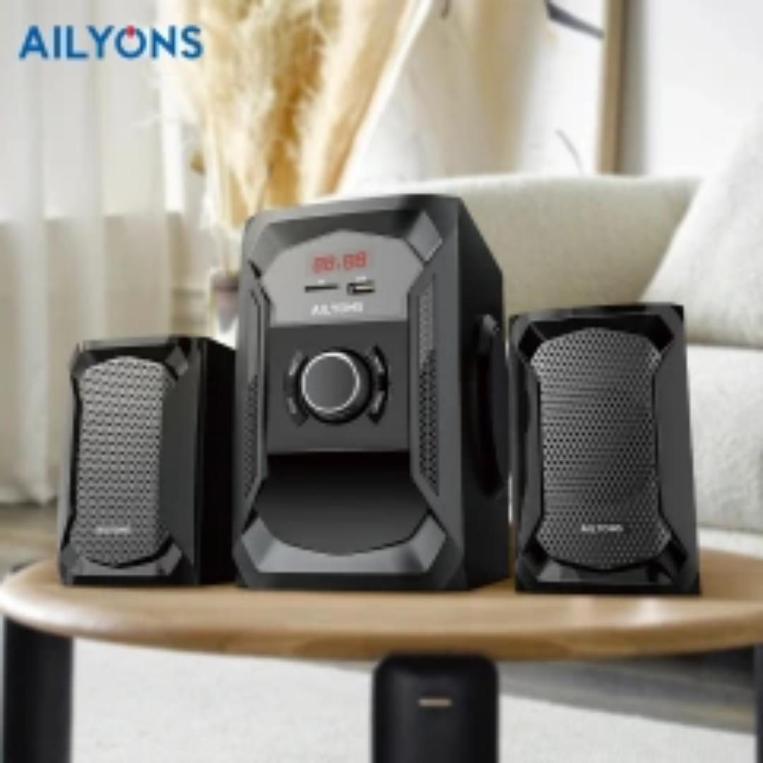 AILYONS 2.1CH ELP2402K Multimedia Speaker System
with 18000W PMPO and 40W power output. 
Ailyons Subwoofer 2.1CH with AC / DC dual power input, Bluetooth and remote control