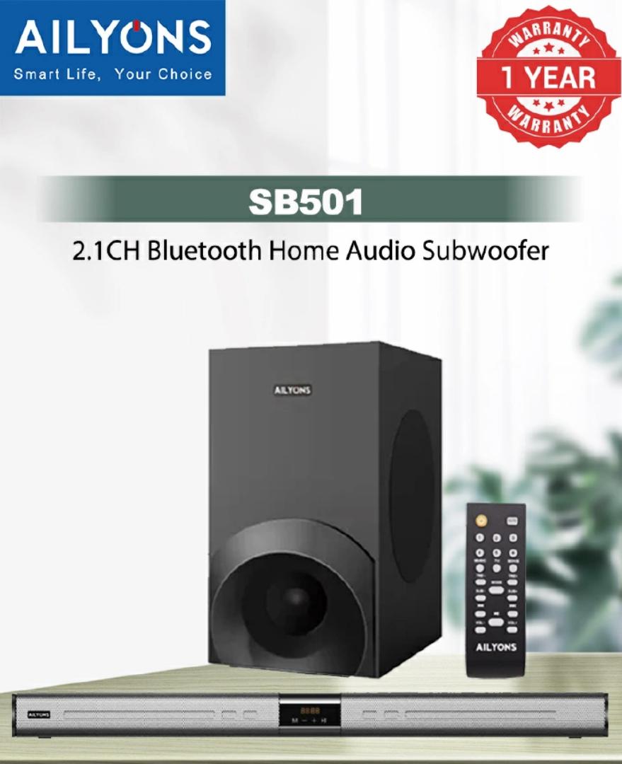 AILYONS SB501 2.1CH Sound Bar SubWoofer With Bluetooth Home Theatrer 18000W PMPO - Black, (1YR WRTY)