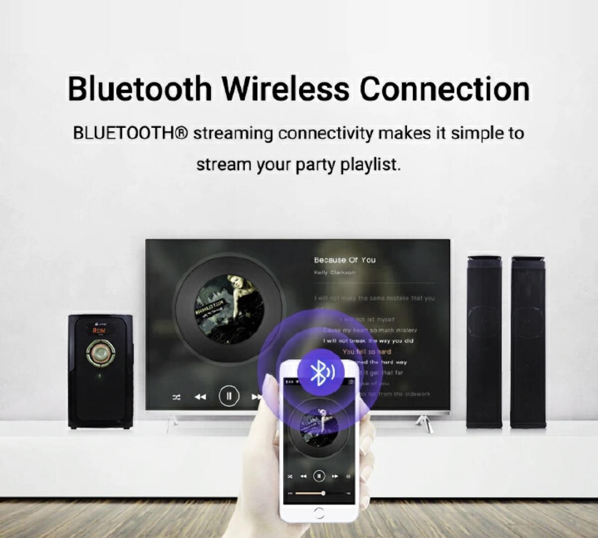 AILYONS SB501 2.1CH Sound Bar SubWoofer With Bluetooth Home Theatrer 18000W PMPO - Black, (1YR WRTY)