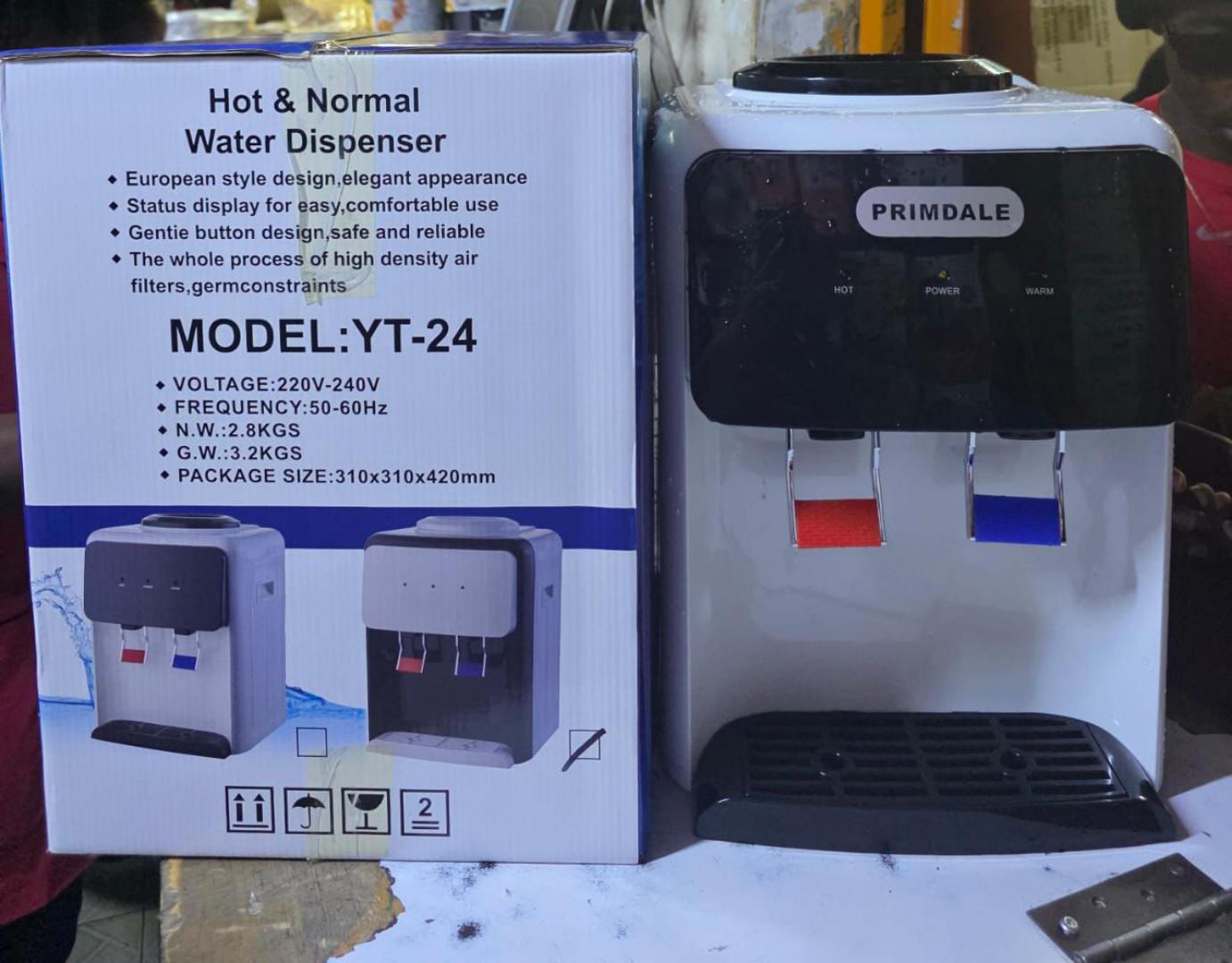 Primdale hot and normal table top water dispenser YT-24 Table top Primdale water dispenser with LED Light status display