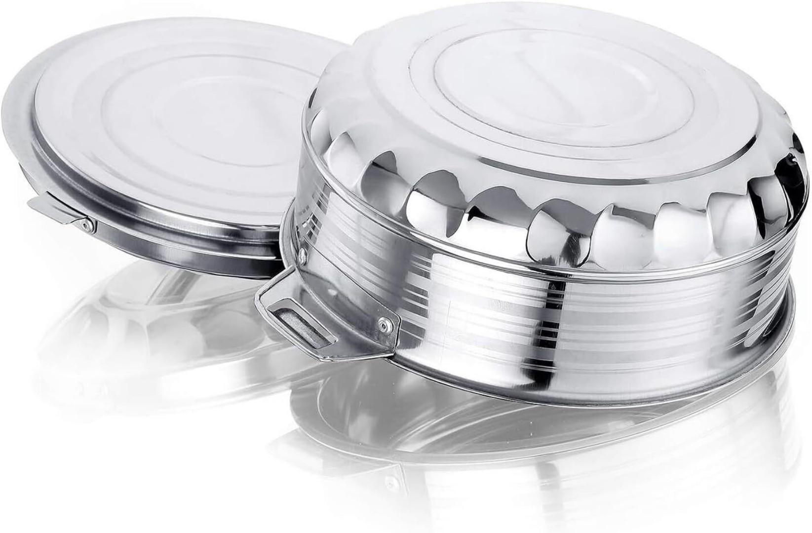 Signature Spark hotpots 4pcs stainless steel set for and cold food storage with capacity of 1500ml, 2500ml, 3500ml and 5000ml. 4pcs Signature spark hotpots
