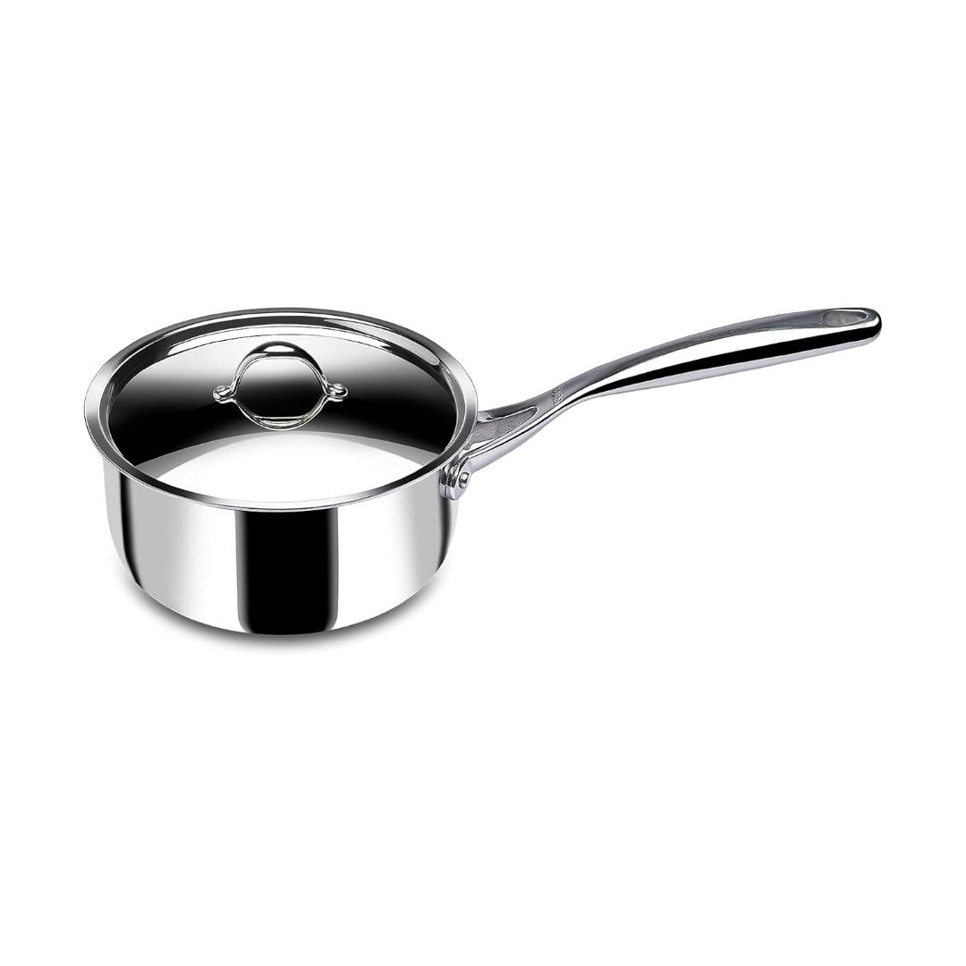 Stahl Stainless Steel Triply Artisan Saucepan with stainless steel lid suitable for all types of cookers