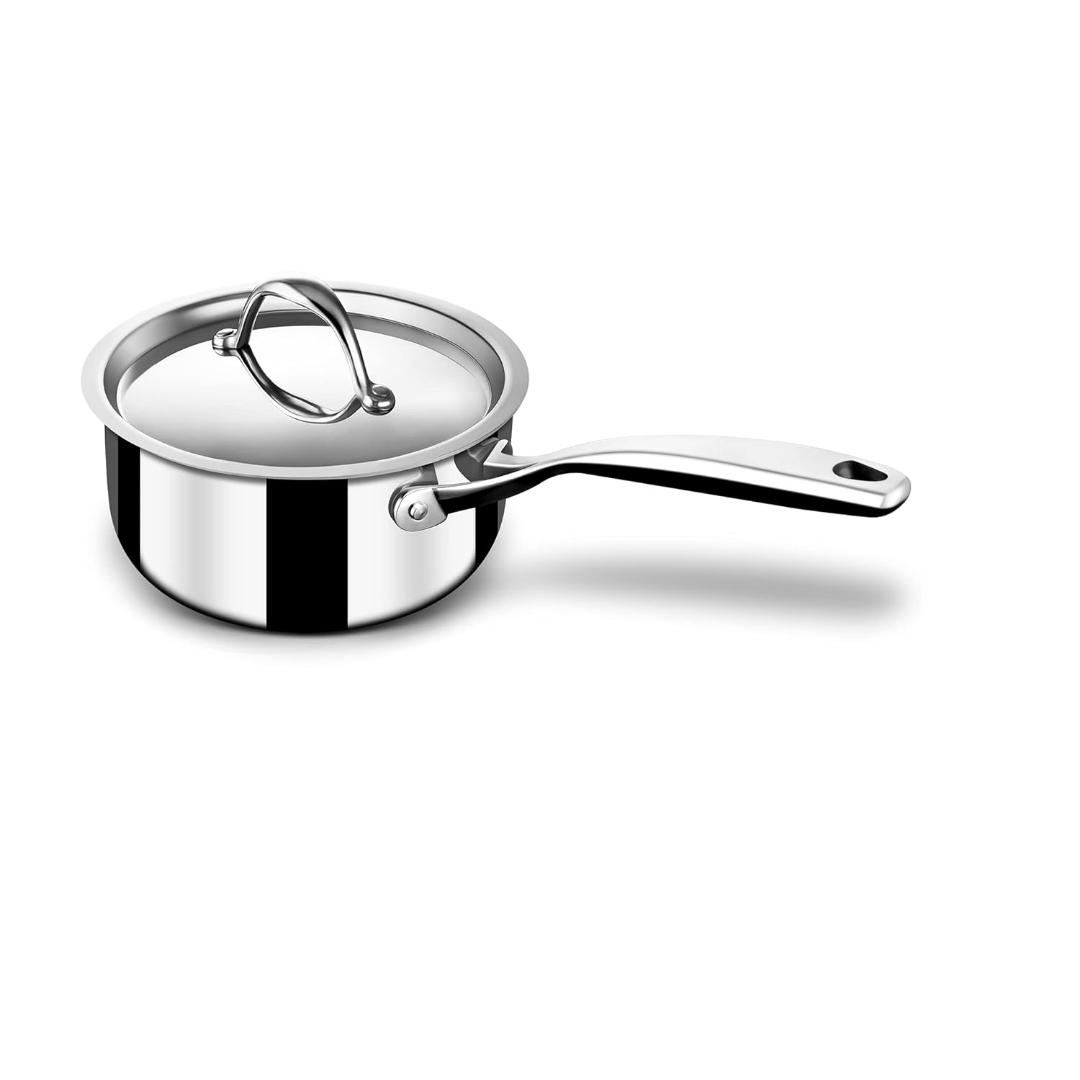 Stahl Stainless Steel Triply Artisan Saucepan with stainless steel lid suitable for all types of cookers