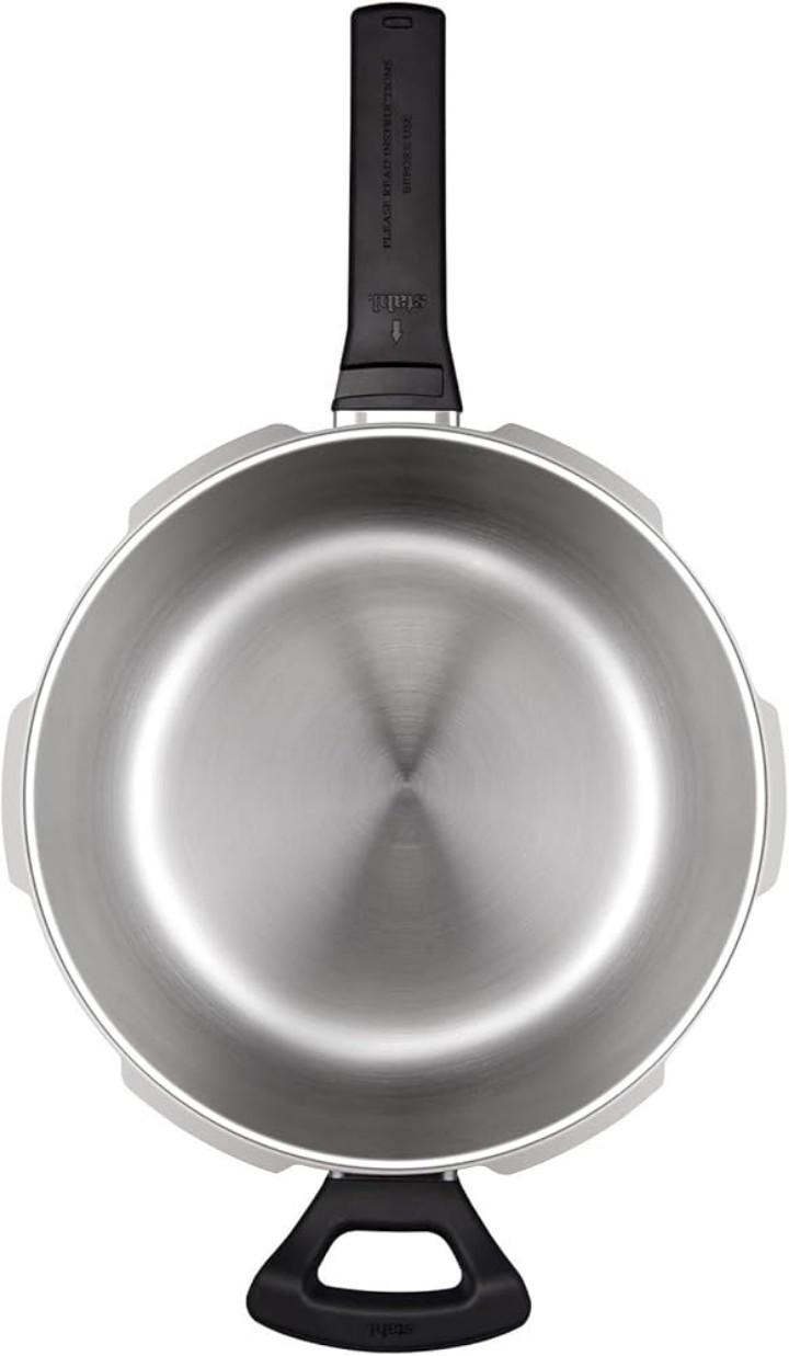 Stahl Triply Stainless Steel Pressure Cooker with Outer Lid and induction base | Broad Pressure Cooker | Triply Cooker With Gas & Induction Base | Safe & Long Lasting Steel | Xpress Cooker 9215