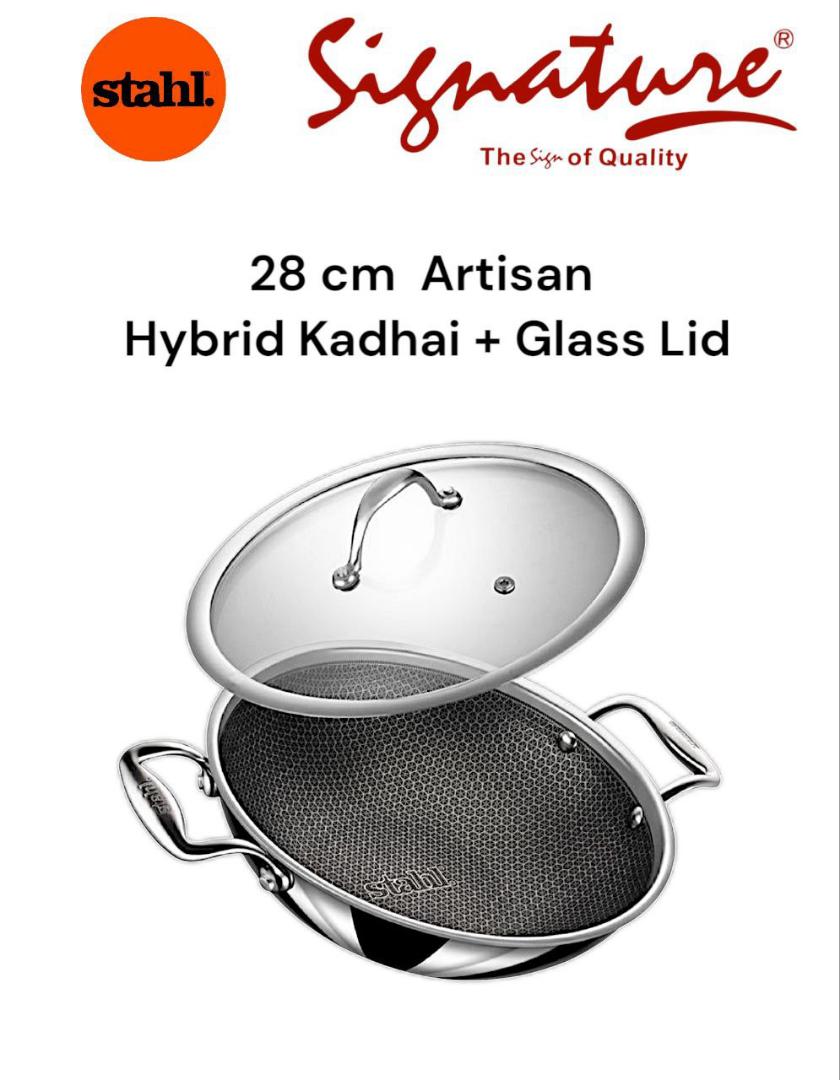 Stahl Triply Artisan stainless steel kadhai Hybrid Series with lid