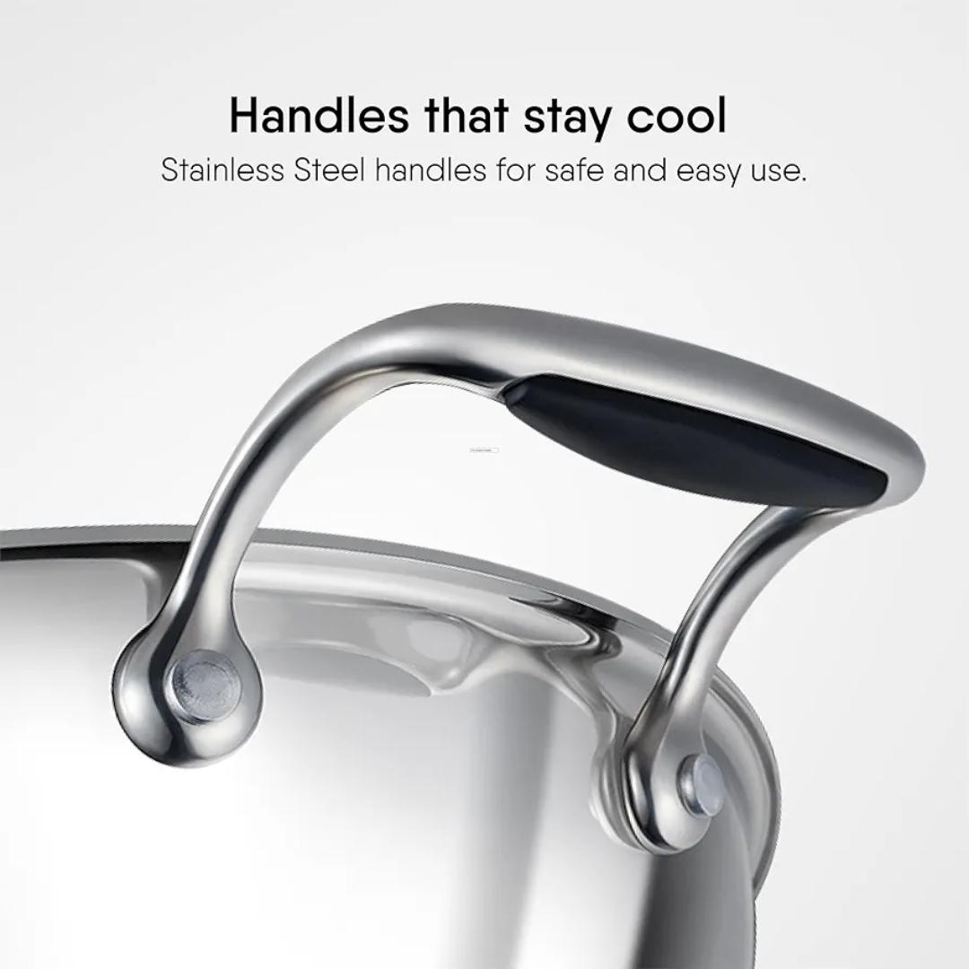 Stahl Triply Artisan stainless steel kadhai Hybrid Series with lid