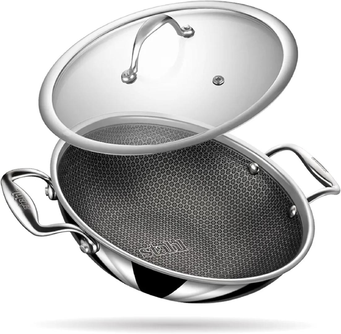 Stahl Triply Artisan stainless steel kadhai Hybrid Series with lid