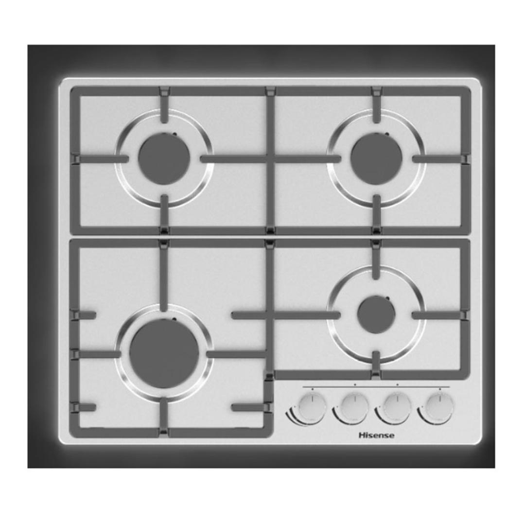 Hisense HHU60GAGR 4 Gas Burner Hob  HISENSE 60cm 4GAS BUILT IN COOKER [ 1 WOK BURNER] AUTOMATIC IGNITION STAINLESS STEEL HOB 1YR WARRANTY.