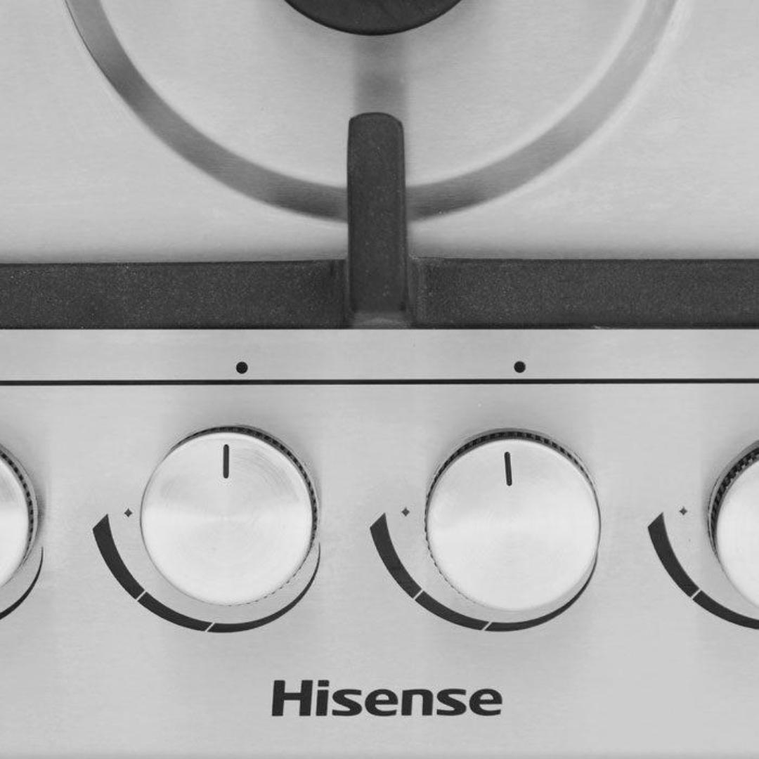 Hisense HHU60GAGR 4 Gas Burner Hob  HISENSE 60cm 4GAS BUILT IN COOKER [ 1 WOK BURNER] AUTOMATIC IGNITION STAINLESS STEEL HOB 1YR WARRANTY.