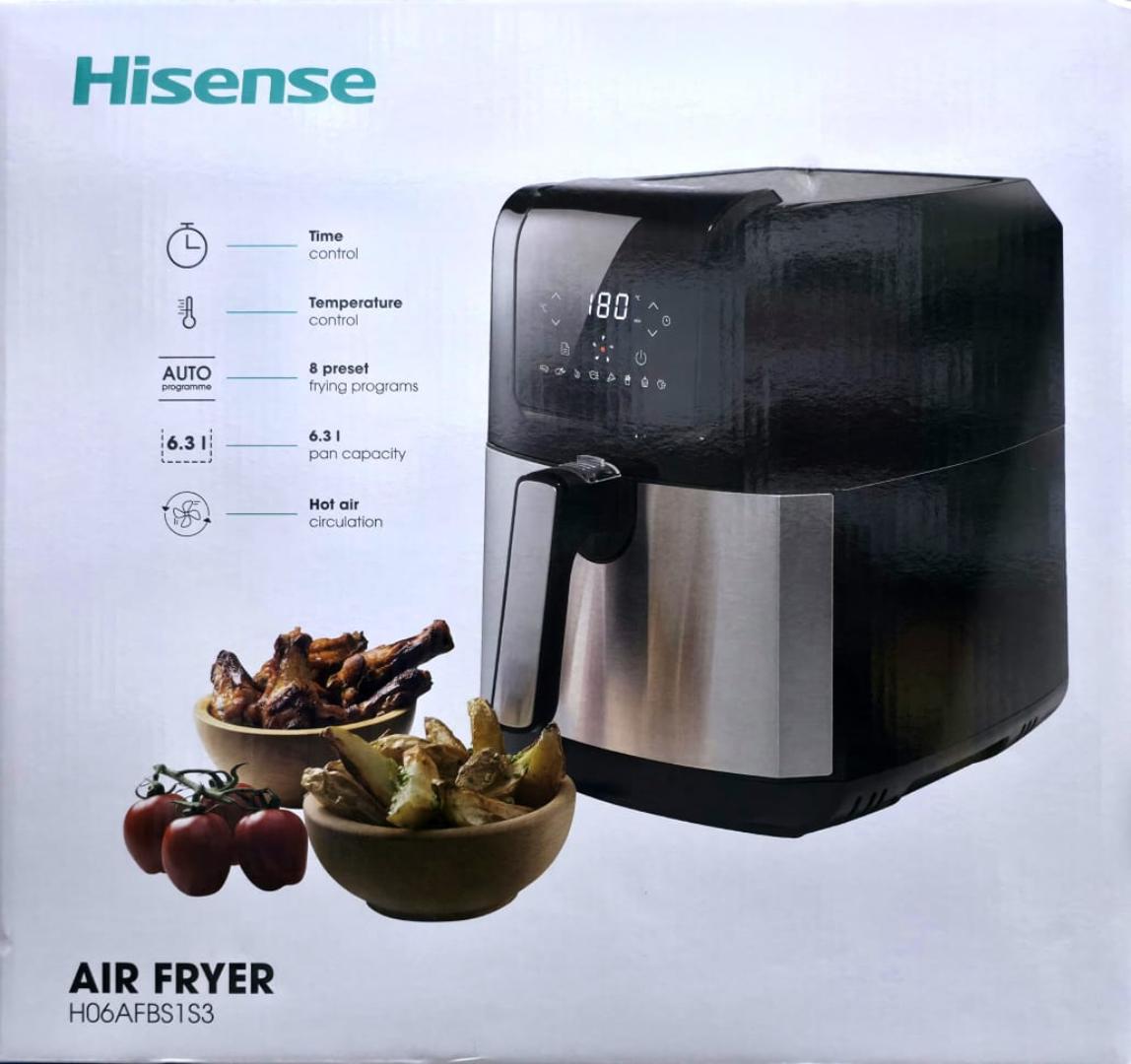 Hisense Air Fryer oven H06AFBS1S3 With 6.3L capacity 8 preset menus and LCD touch control with led display and digital memory
