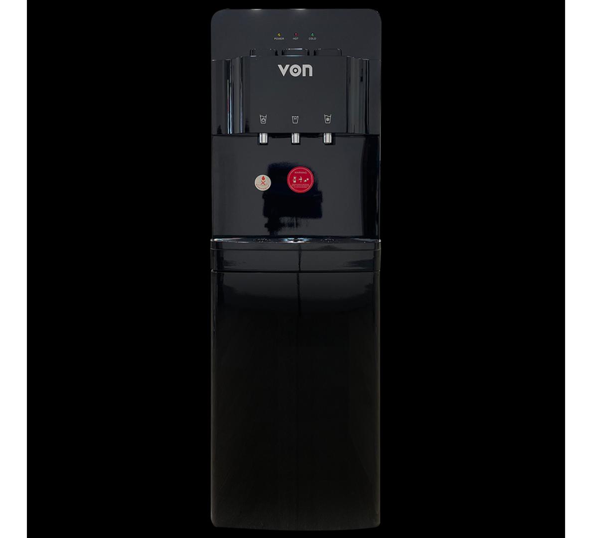 VON VADL2211K Water Dispenser 3 Tap Hot & Cold & Normal Electric Cooling With Cabinet Push Button Child Lock Safety
